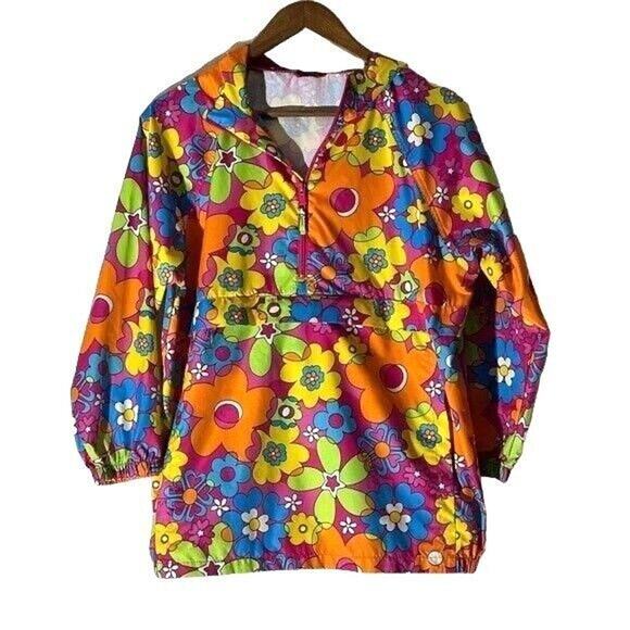 The Children’s Place · Large (10/12) Pullover Raincoat Bright Floral Nylon Shell - Picture 1 of 7